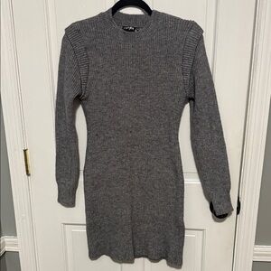 Gray Knit Sweater Dress